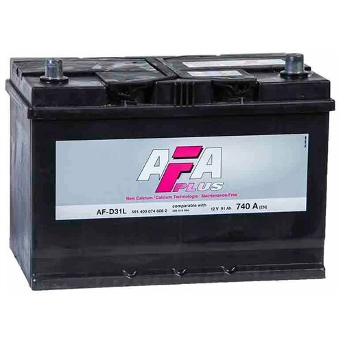 Аккумулятор AFA PLUS 91 А/ч 591 400 074 обратная R+ EN 740A 306x173x225 AF-D31L AF-D31L