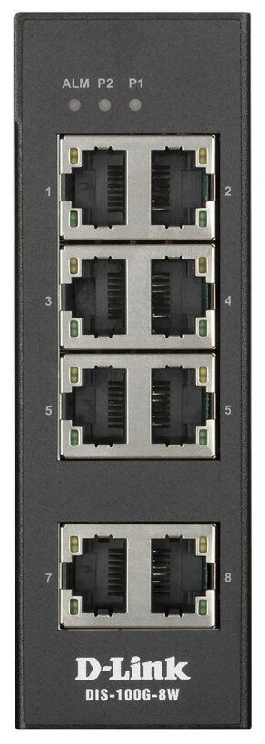 D-Link DIS-100G-8WA1A Промышленный неуправляемый коммутатор с 8 портами 101001000Base-T