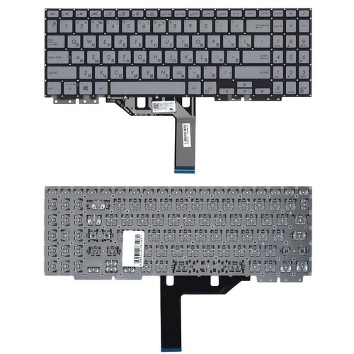 Клавиатура для Asus ZenBook Flip 15 UX562F серебристая с подсветкой