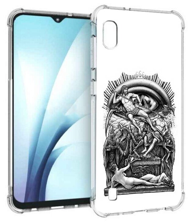 Чехол задняя-панель-накладка-бампер MyPads оракул черно белый для Samsung Galaxy A10 SM-A105F (2019) противоударный