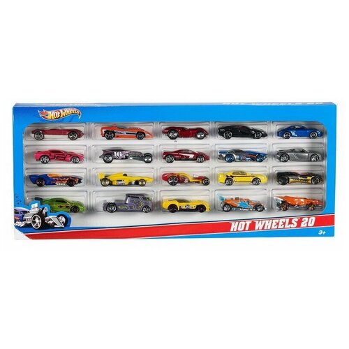 Набор машинок Mattel Hot Wheels Подарочный 20 машинок автомобили прошлых лет