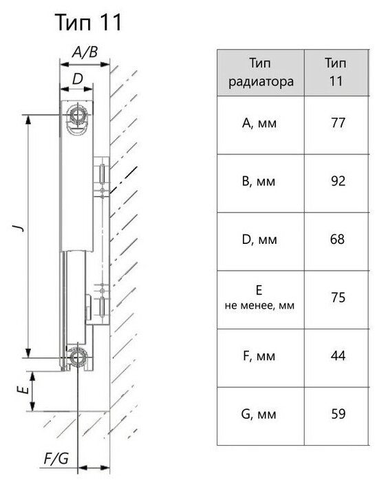 Радиатор отопительный стальной панельный "PRIMOCLIMA" C11 500X1000 - фото №3