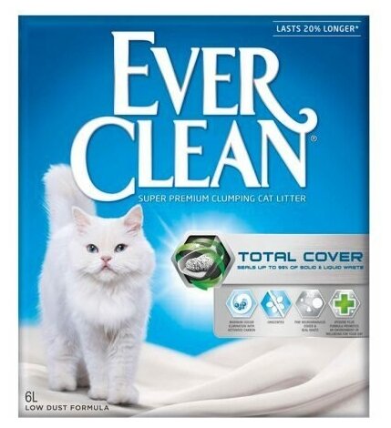 Комкующийся наполнитель Ever Clean Total Cover, 6л - фотография № 9