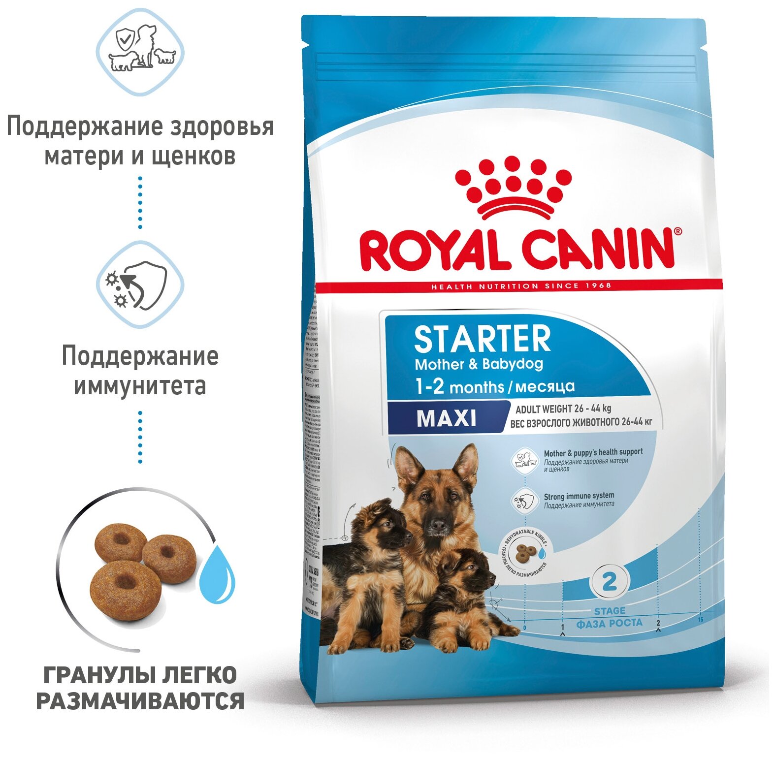 Сухой корм Royal Canin Maxi Starter mother & babydog для беременных и кормящих собак и щенков до 2-х месяцев (для крупных пород), 4 кг