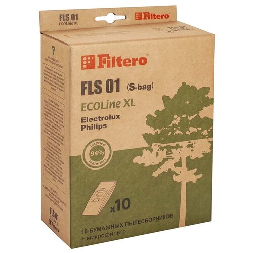 пылесборники filtero fls 01 s bag 10 xl ecoline Filtero FLS 01 (S-bag) (10+фильтр) ECOLine XL, бумажные пылесборники (S-bag, E200B, E200M, E200SM) 05840 Filtero