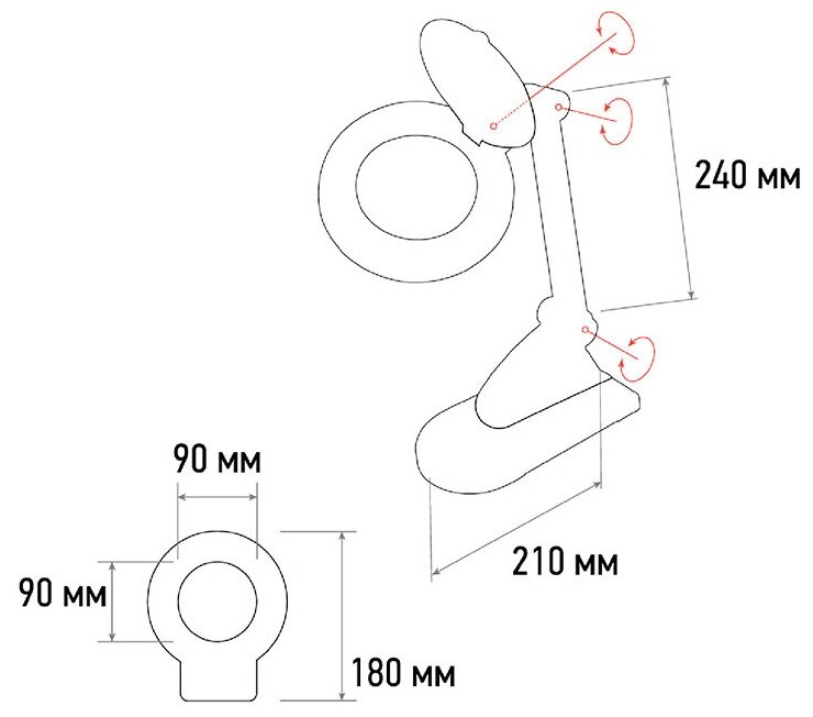 Настольная малая лупа REXANT - фото №4