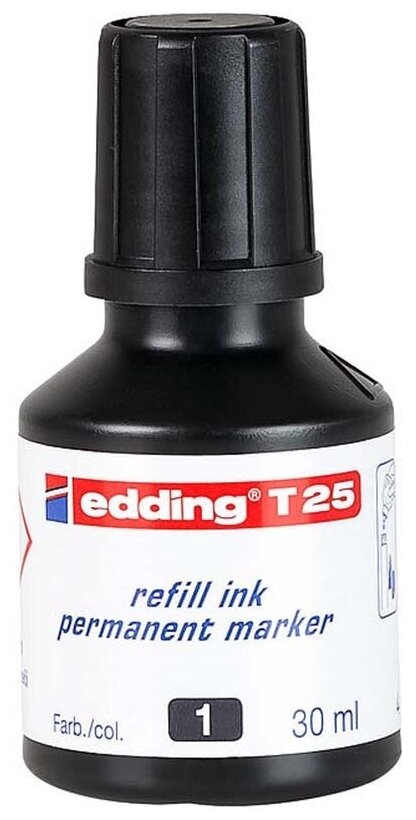 Чернила для маркеров перманент EDDING T25/001, 30мл, черные