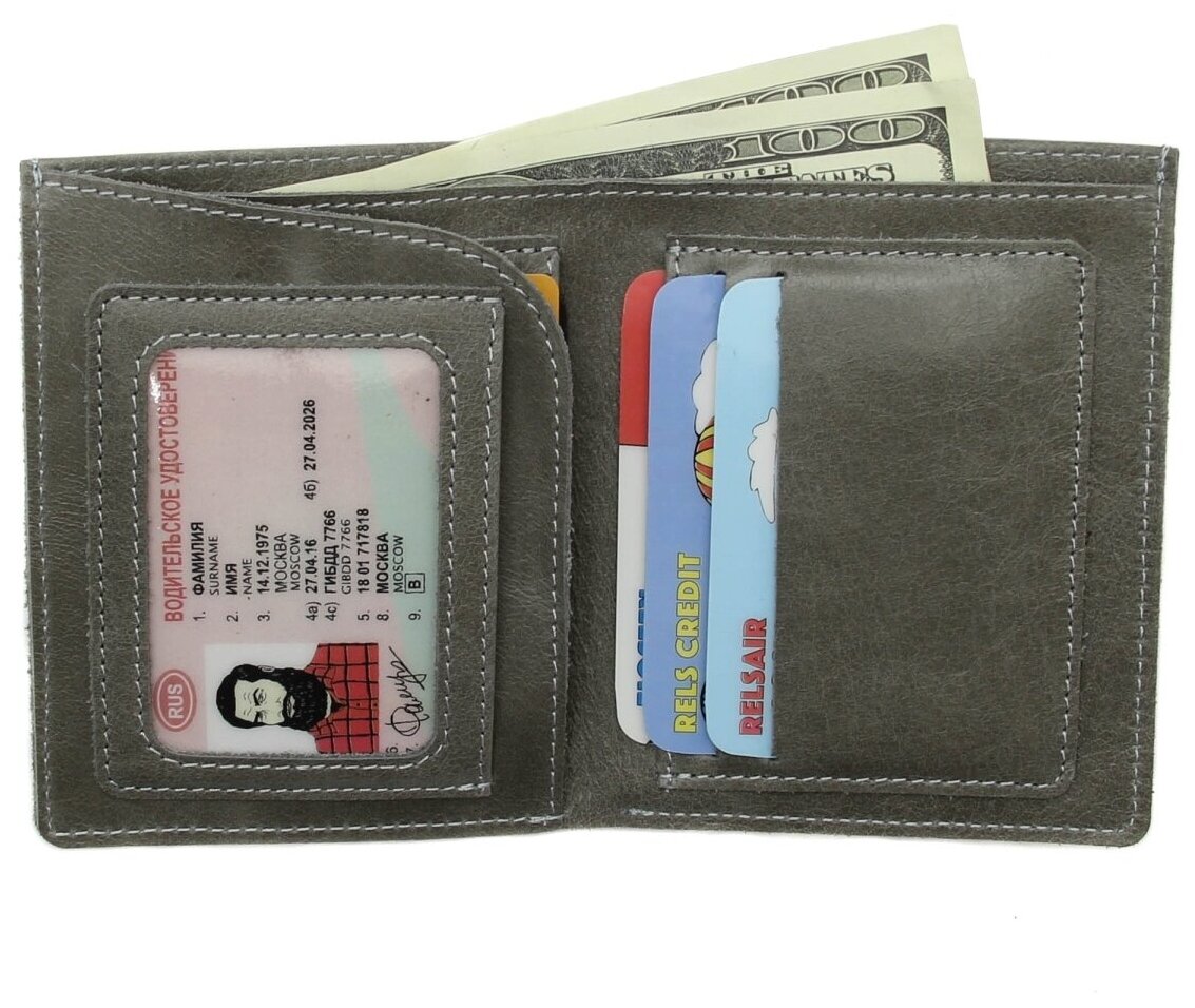 Обложка для автодокументов RELS, серый — фото 1