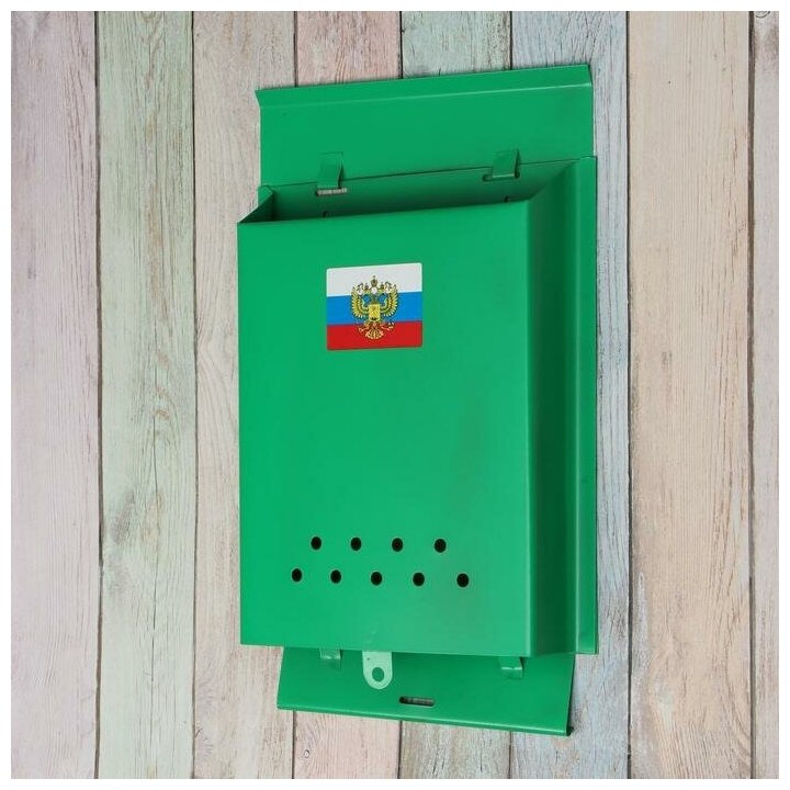 Ящик почтовый «Почта», вертикальный, без замка (с петлёй), зелёный - фотография № 5