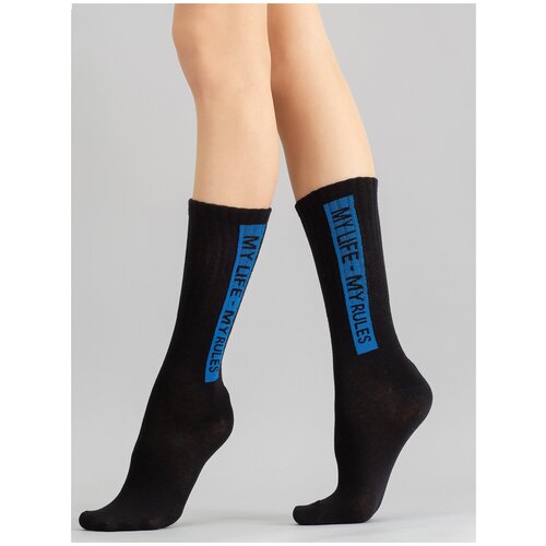 фото Носки giulia, размер 36-38, голубой, черный