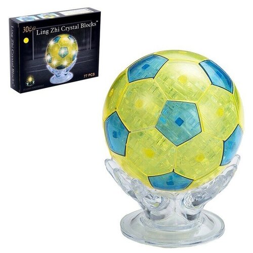 1шт Пазл 3D кристаллический Мяч,77 деталей, световые эффекты, работает от батареек, пазл 3d кристаллический месяц 48 деталей световые эффекты работает от батареек микс