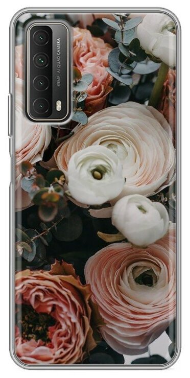 Дизайнерский силиконовый чехол для Хуавей П Смарт 2021 / Huawei P Smart (2021) Цветы