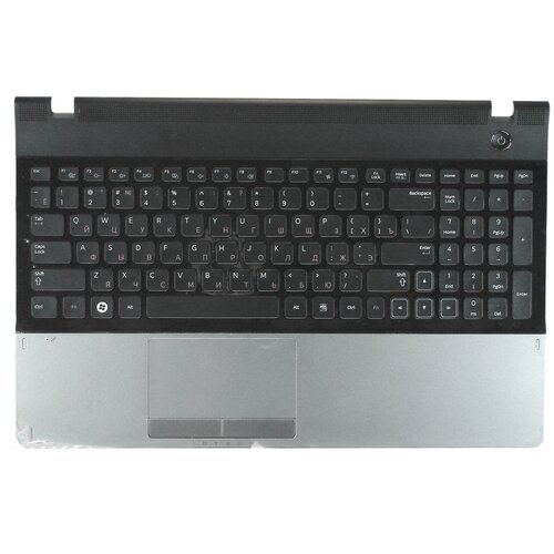 Клавиатура для ноутбука Samsumg 300E5A черная топ-панель серебристая 2450₽