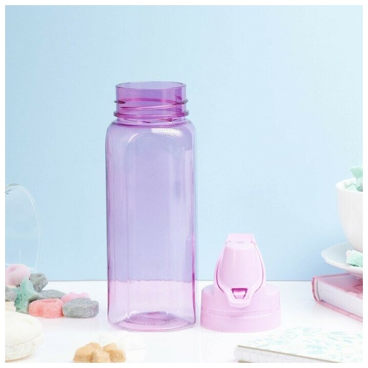 Бутылка для воды, 450 мл, 20 х 8 см, цвет фиолетовый - фотография № 2