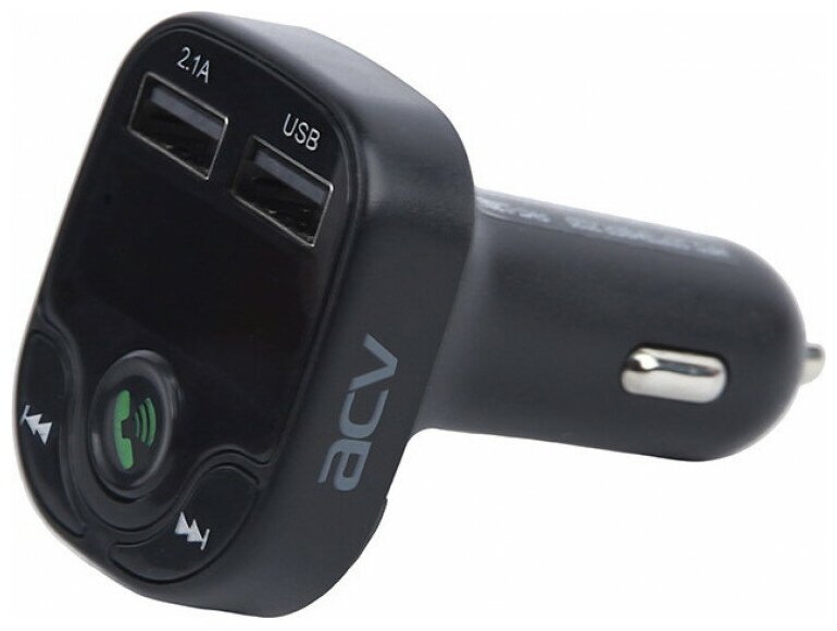 Автомобильный FM-модулятор ACV Fmt-120b черный MicroSD BT USB (37574) .