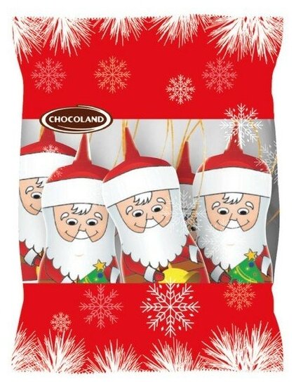 Шоколад фигурный молочный "Санта Клаус" в пакете, 63 г - фотография № 1