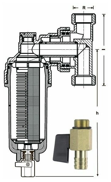 JH-1001W3 Фильтр пром. св. вращ. металл. 1/2" TIM - фотография № 6