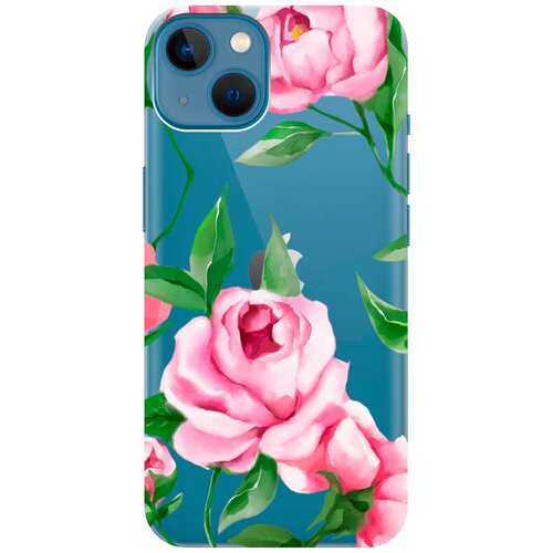 Силиконовый чехол на Apple iPhone 13 / Эпл Айфон 13 с рисунком Amazing Peonies силиконовый чехол на apple iphone 13 эпл айфон 13 с рисунком amazing callas