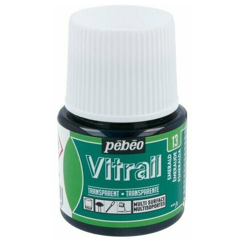 Краска Pebeo Vitrail 45ml, 13 Изумрудный