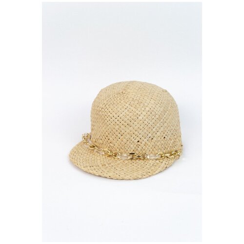 Соломенная шляпа-козырек Carolon, светло-бежевый цвет, 56/59 размер / Пляжные аксессуары