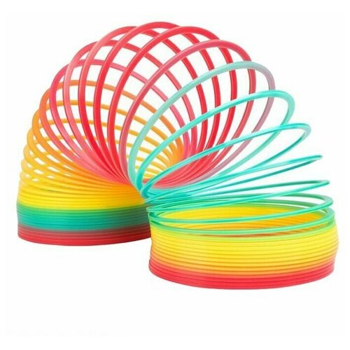 Игрушка пружинка-слинк Радуга, круг, диаметр 7,5 см пружинка радуга slinky игрушка антистресс слинки длина 6 см радужная спираль