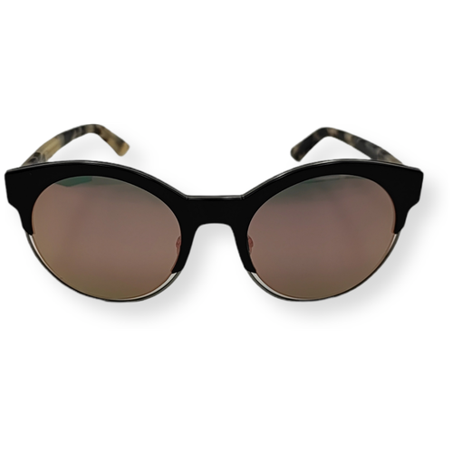 Очки солнцезащитные женские Christian Dior XV5-0J, оправа черная, линза зеркальная, форма кошачий глаз