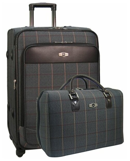 Набор: чемодан + сумочка Borgo Antico. 6093 grey 