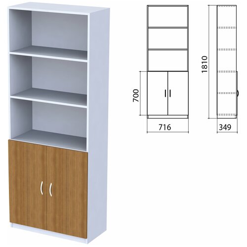 Шкаф полузакрытый «Бюджет», 716×349×1810 мм, орех французский (комплект)