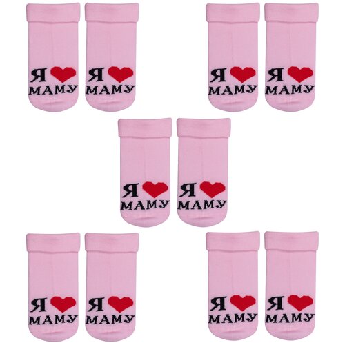 Комплект из 5 пар детских носков RuSocks (Орудьевский трикотаж) рис. 01, светло-розовые, размер 12-14