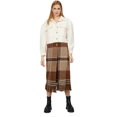 Пальто  J.B4, размер S, коричневый, белый