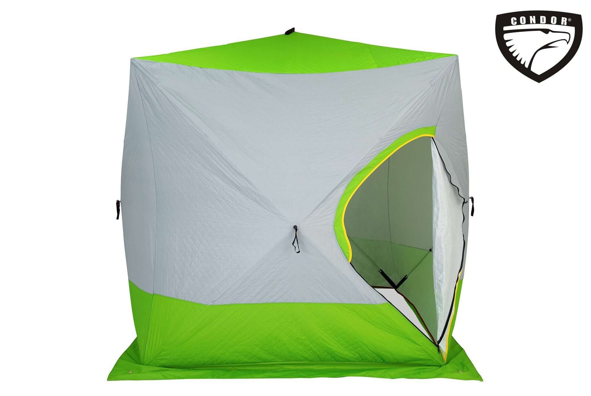 Палатка Куб "CONDOR" зимняя утепленная 2,0 х 2,0 х 2,15 салатовый/белый