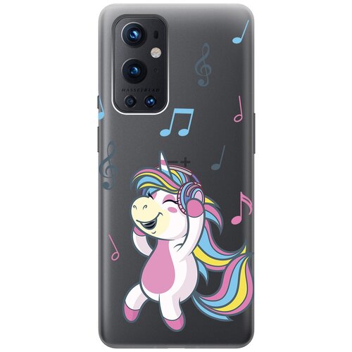 Силиконовый чехол с принтом Musical Unicorn для OnePlus 9 Pro / ВанПлюс 9 Про силиконовый чехол с принтом unicorns and candies для oneplus 9 pro ванплюс 9 про