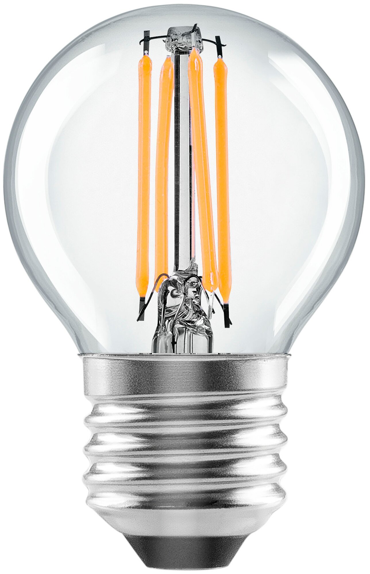 Лампа светодиодная Lexman E27 220-240 В 6 Вт шар прозрачная 750 лм теплый белый свет - фотография № 1