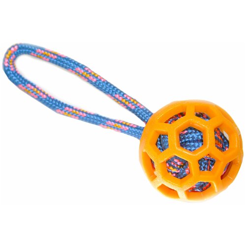 NEMS игрушка резиновый мяч с цветной веревкой 7,6 см.