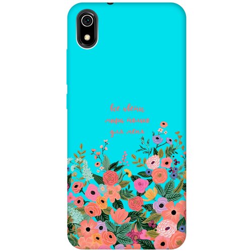 Матовый чехол All Flowers For You для Xiaomi Redmi 7A / Сяоми Редми 7А с 3D эффектом бирюзовый силиконовый чехол с принтом all flowers for you для xiaomi redmi 4x сяоми редми 4х