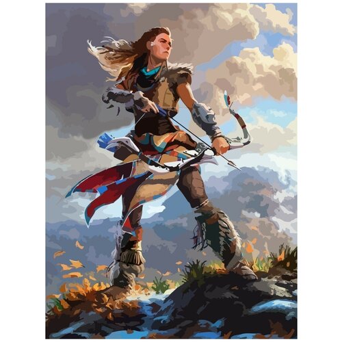 Картина по номерам на холсте игра Horizon Zero Dawn (Элой) - 8917 В 30x40 картина по номерам на холсте игра horizon zero dawn 8917 в 60x40