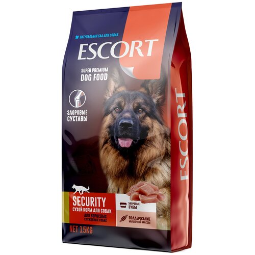 Сухой корм Escortдля взрослых служебных собак Security, 15 кг