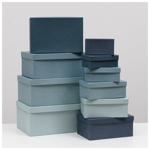 Набор коробок 10 в 1 "Барракуда" 30,5 х 20 х 13 - 12 х 6,5 х 4 см микс, разноцветный