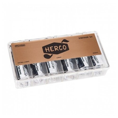 Медиаторы Dunlop HEV2000 Herco Vintage ’66 Коробка медиаторов, 216шт, 3 толщины