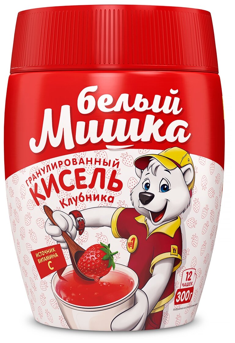 Кисель Белый мишка гранулированный, клубника, 300 г