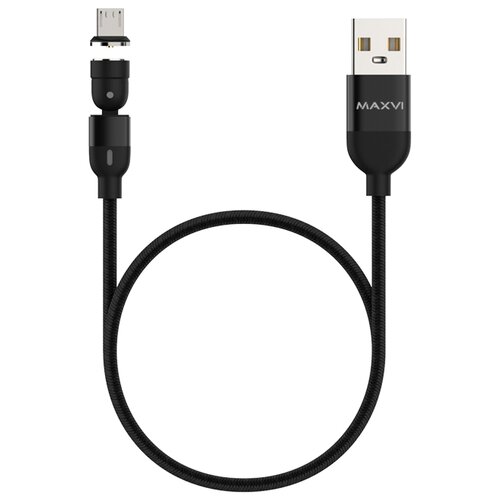 кабель магнитный maxvi microusb 1m 2a mcm 01m blue Кабель MAXVI USB - microUSB (MCm-02M) только для зарядки, 1.5 м, 1 шт., черный