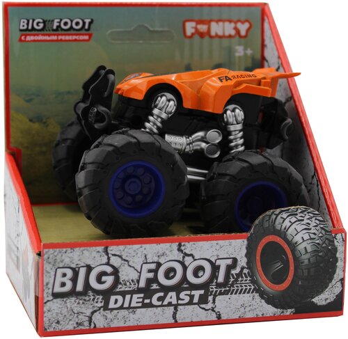 Машинка гоночная die-cast, 4*4, фрикционная, двойной реверс, оранжевая Funky toys FT61034