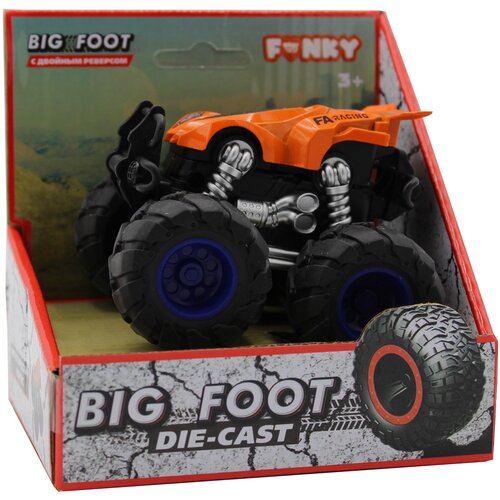 Машинка гоночная die-cast, 4*4, фрикционная, двойной реверс, оранжевая Funky toys FT61034