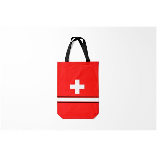 фото Сумка-шоппер / 31х42 см / хоккей / разные хоккейные принты сборная швейцарии burnettie