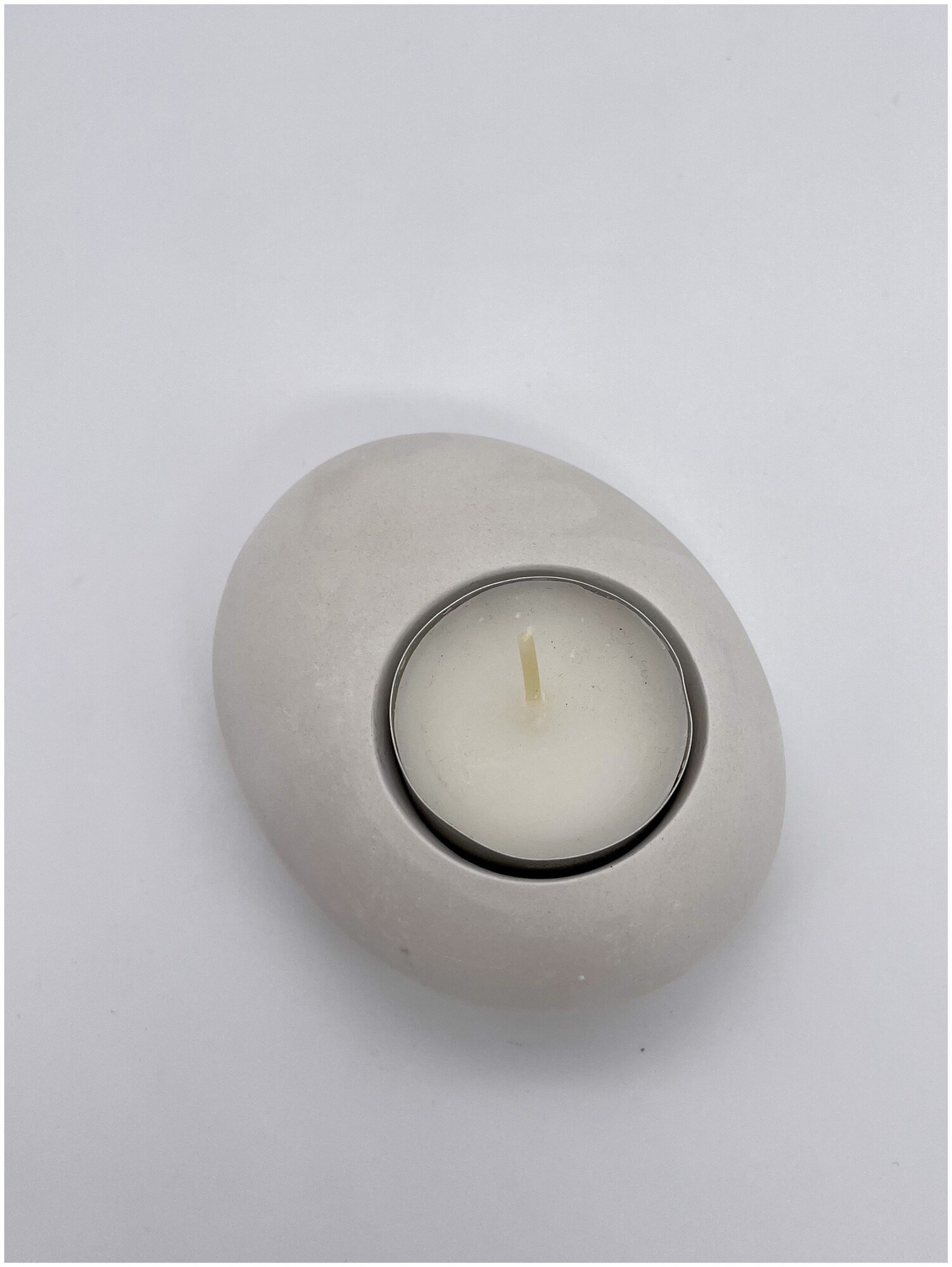 Подсвечник Белый Камень, лофт декор, маленький, декоративный для чайной свечи - фотография № 2