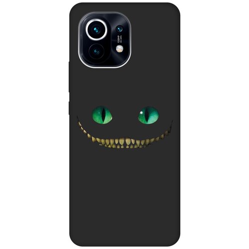 Матовый Soft Touch силиконовый чехол на Xiaomi Mi 11, Сяоми Ми 11 с 3D принтом Cheshire Cat черный матовый soft touch силиконовый чехол на xiaomi mi 11 сяоми ми 11 с 3d принтом cheshire cat черный