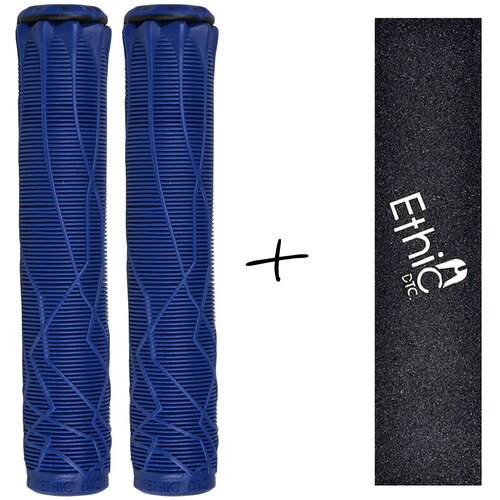 Комплект грипсы Ethic + наждак, синий грипсы для самоката ethic rubber grips red