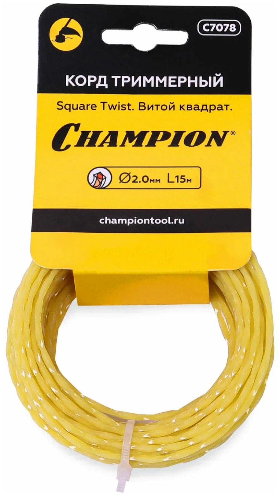 Леска CHAMPION Square Twist C7078 2 мм 15 м 2 мм - фотография № 1