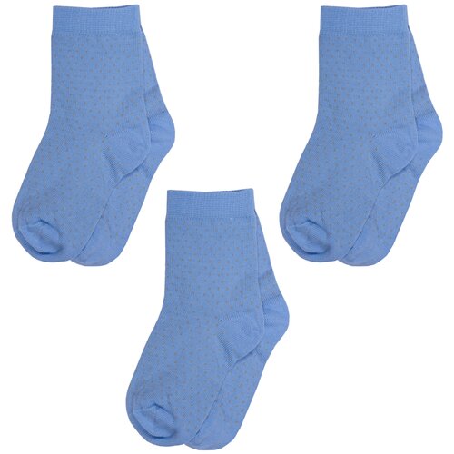 Комплект из 3 пар детских носков RuSocks (Орудьевский трикотаж) голубые, размер 9-10