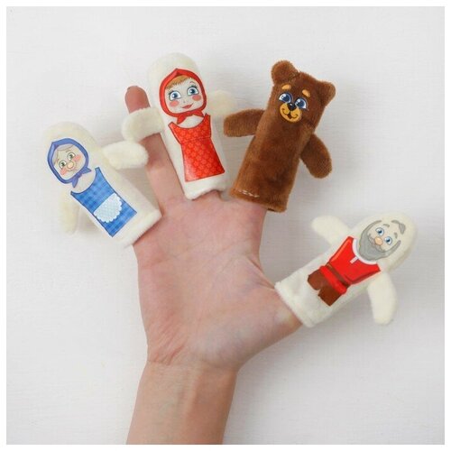 фото Кукольный театр "маша и медведь", набор: 4 персонажа, сценарий нет бренда